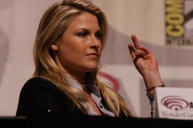 Ali Larter, Black jacket, grey button shirt, bracelets